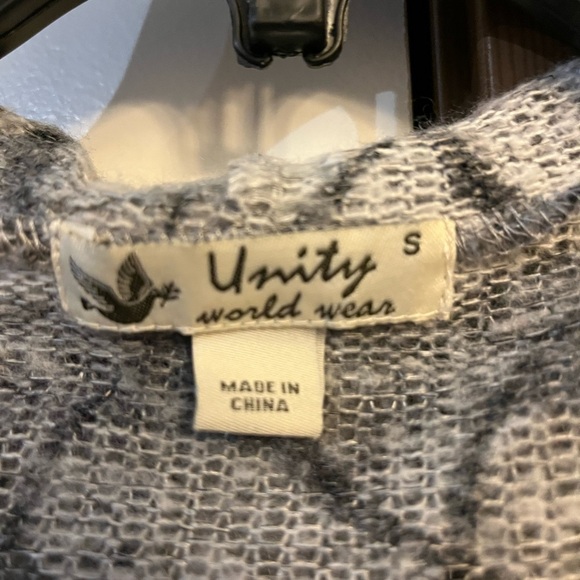 Unity World Wear Gray and Purple Cardigan - Picture 2 of 8